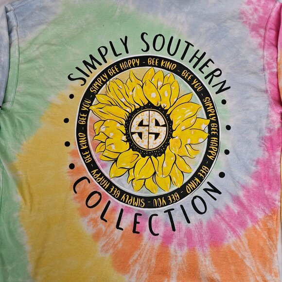 Simply Southern Tie-Dye Hoodie Sunflower Graphic Pullover Sweatshirt Size Large - Picture 7 of 14